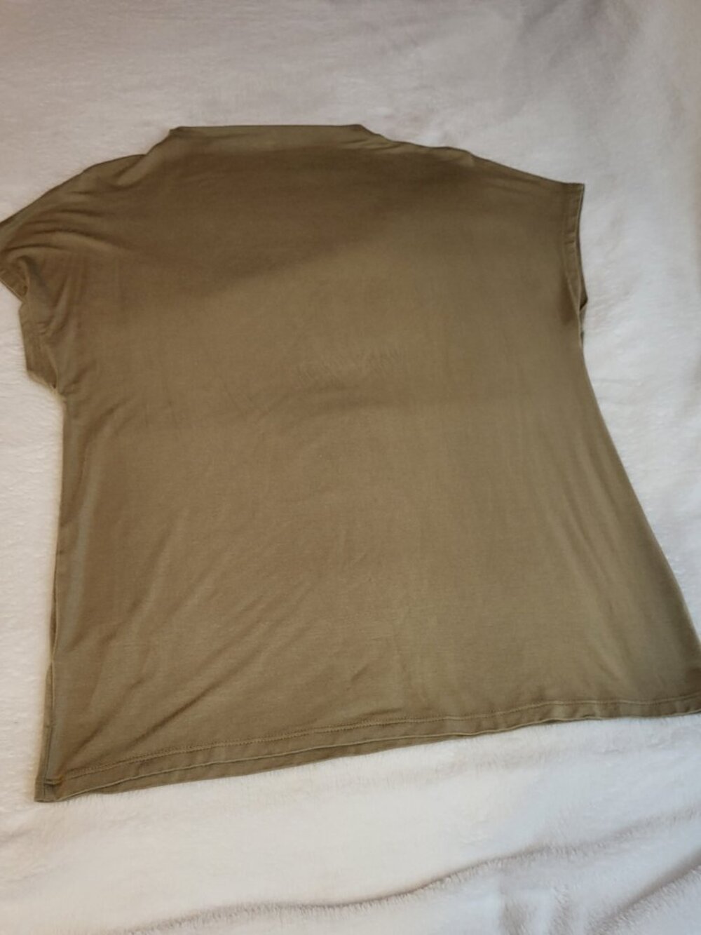 Stylish Calvin Klein Cap Sleeves Blouse. Taupe - Picture 10 of 10